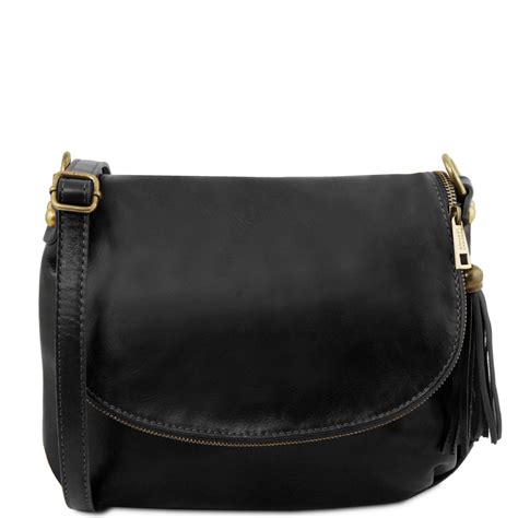 Sac besace Jet Set en cuir Noir 